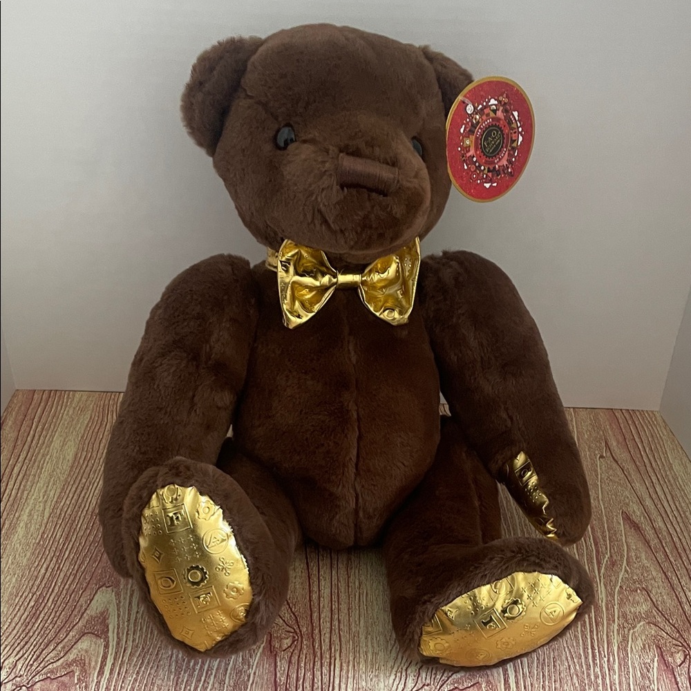 FAO Schwarz 160th Anniversary Teddy Bear Plush with Gold Monogram Accents